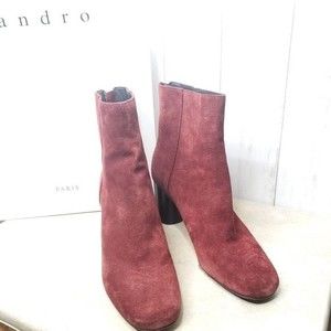 Sandro Sasha Suede Ankle Boots Size 39